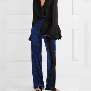 Velvet wide leg pants